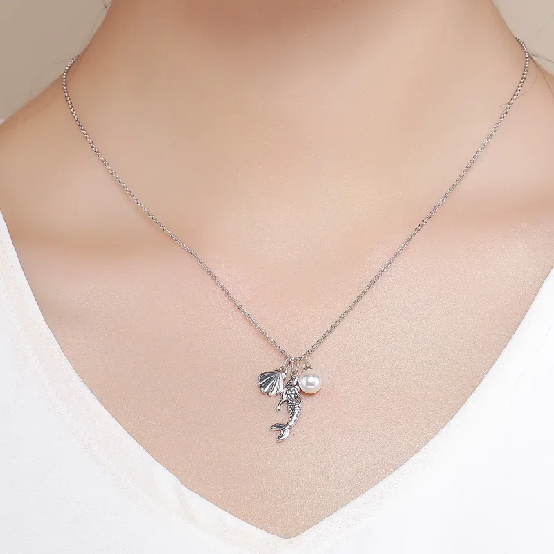 (image for) Silver Legend of Mermaid Necklace - PANDORA Style - SCN237 - View 7