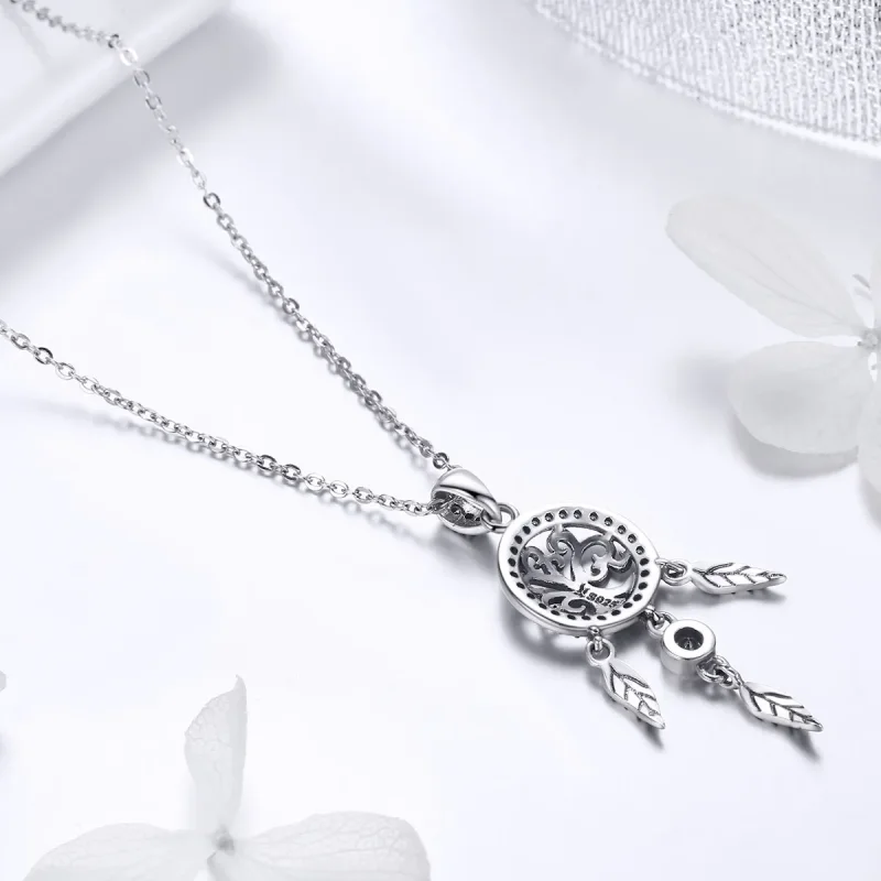 (image for) Silver Life Tree Dreamcatcher Necklace - PANDORA Style - SCN298 - View 4