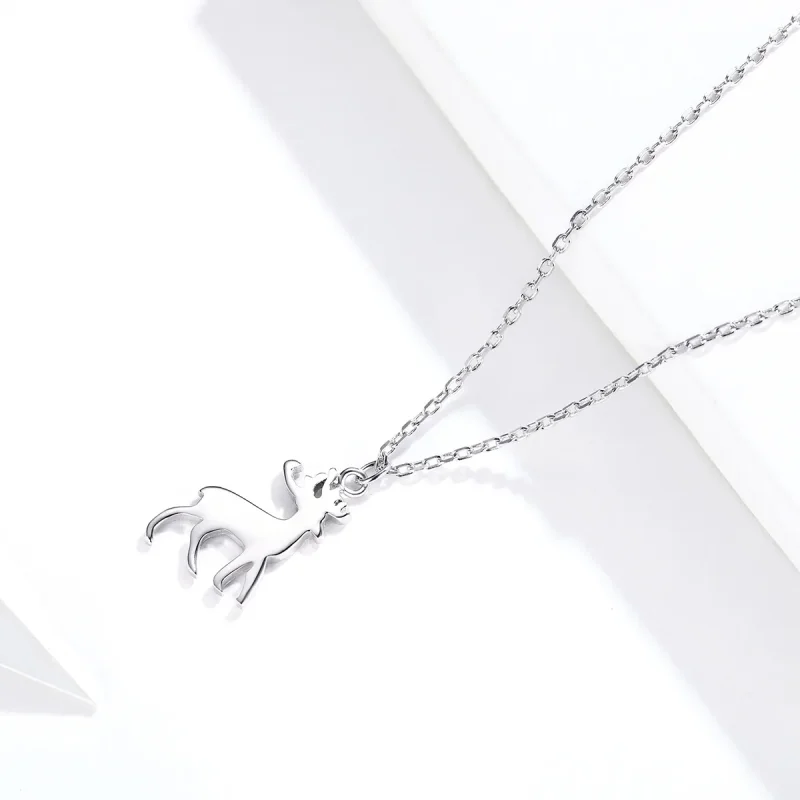 (image for) Silver Little Deer Necklace - PANDORA Style - SCN362 - View 4