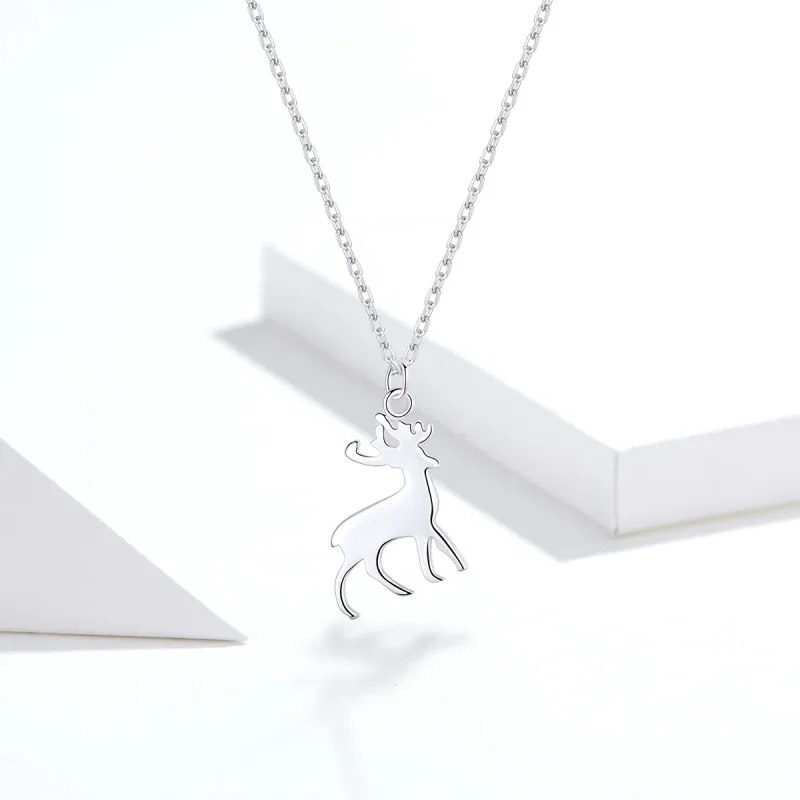 (image for) Silver Little Deer Necklace - PANDORA Style - SCN362 - View 5