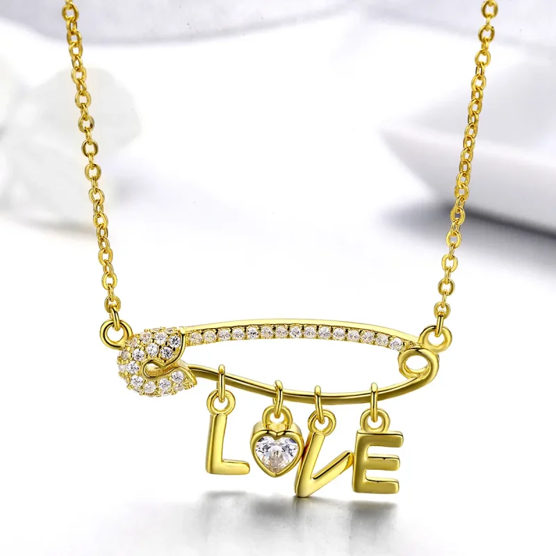 (image for) Silver Love Clip Necklace - PANDORA Style - SCN324 - View 2
