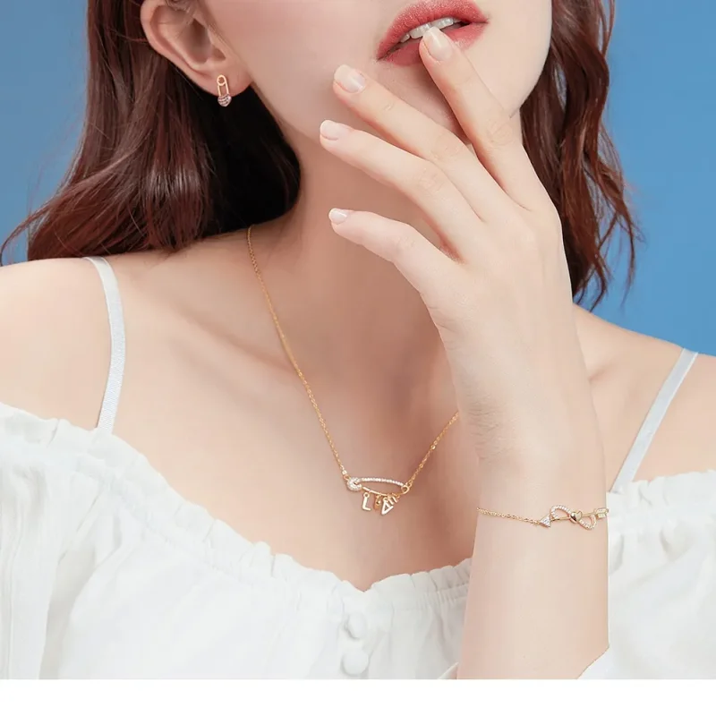 (image for) Silver Love Clip Necklace - PANDORA Style - SCN324 - View 3