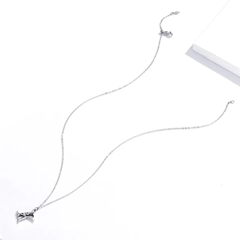 (image for) Silver Lucky Letter K Necklace - PANDORA Style - SCN403 - View 4