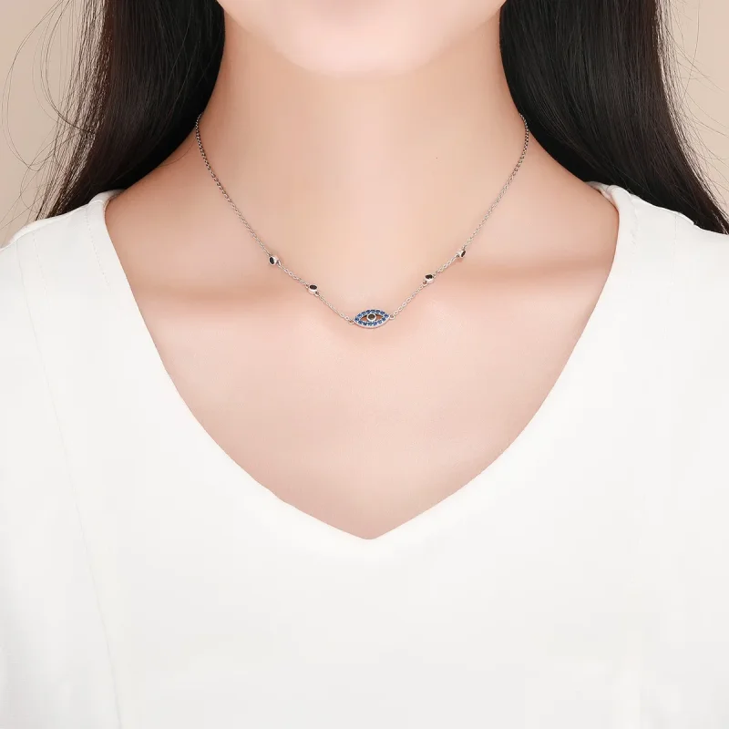 (image for) Silver Magic Eye Necklace - PANDORA Style - SCN300 - View 6