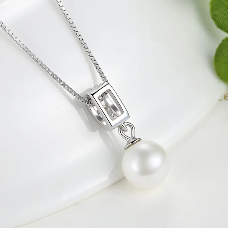 (image for) Silver Necklace with Pearl - PANDORA Style - SCN030 - View 6