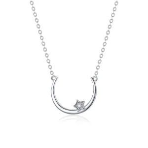 (image for) Silver Offset Star Circle Necklace - PANDORA Style - SCN382