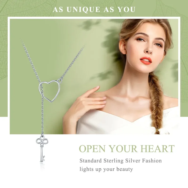 (image for) Silver Open Your Heart Necklace - PANDORA Style - SCN107 - View 2