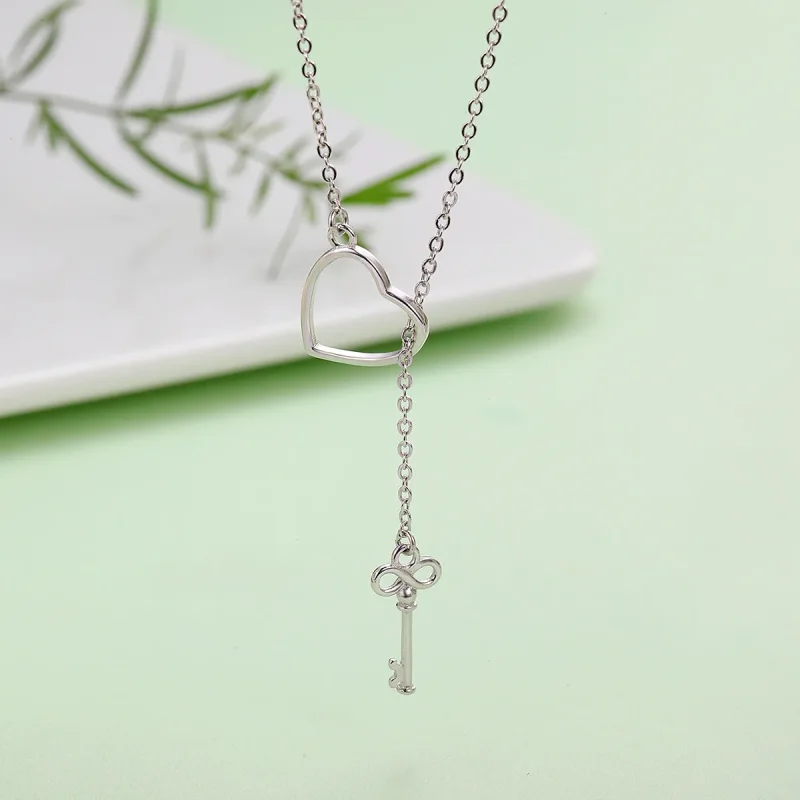 (image for) Silver Open Your Heart Necklace - PANDORA Style - SCN107 - View 4