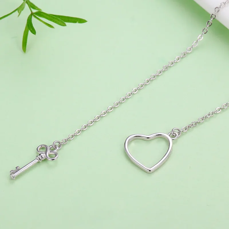 (image for) Silver Open Your Heart Necklace - PANDORA Style - SCN107 - View 6