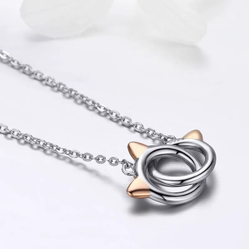 (image for) Silver Pet Cat Necklace - PANDORA Style - SCN252 - View 6