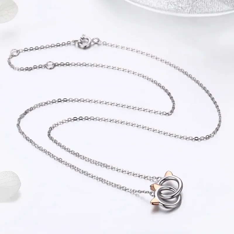 (image for) Silver Pet Cat Necklace - PANDORA Style - SCN252 - View 7