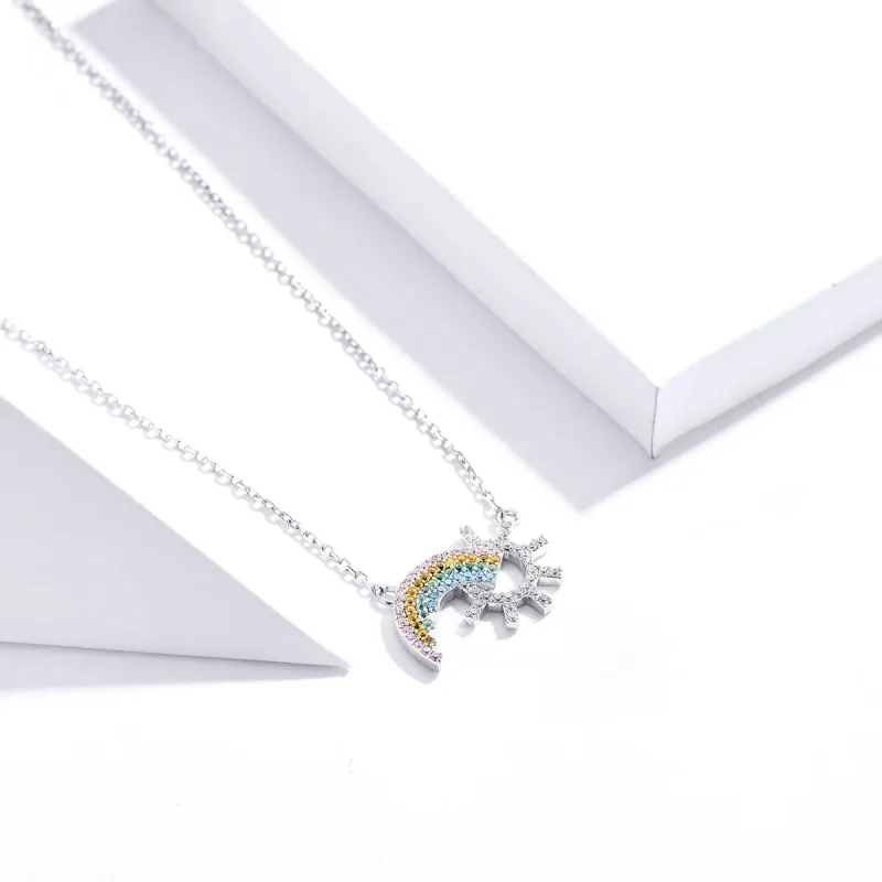 (image for) Silver Rainbow Necklace - PANDORA Style - SCN366 - View 3