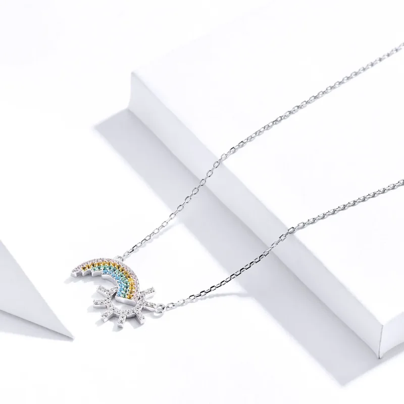 (image for) Silver Rainbow Necklace - PANDORA Style - SCN366 - View 4