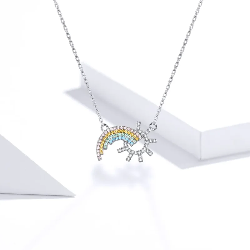 (image for) Silver Rainbow Necklace - PANDORA Style - SCN366 - View 5