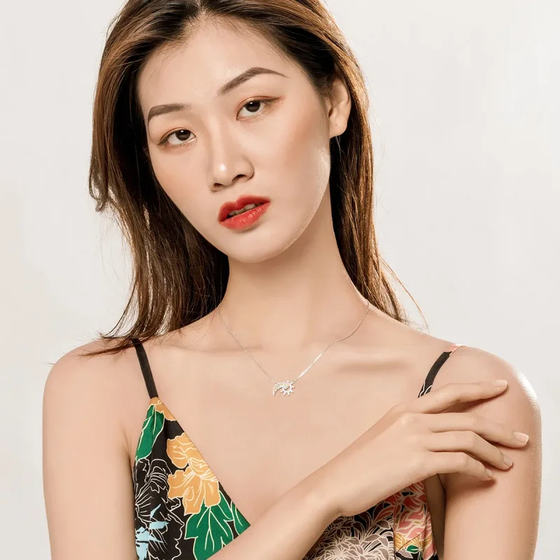 (image for) Silver Rainbow Necklace - PANDORA Style - SCN366 - View 8