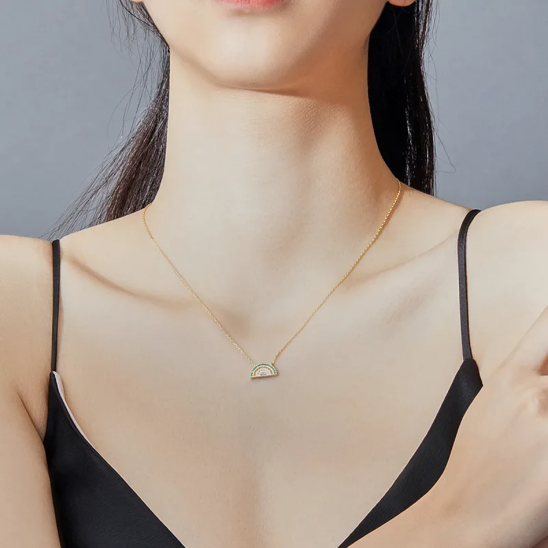 (image for) Silver Rainbow Necklace - PANDORA Style - SCN378 - View 6