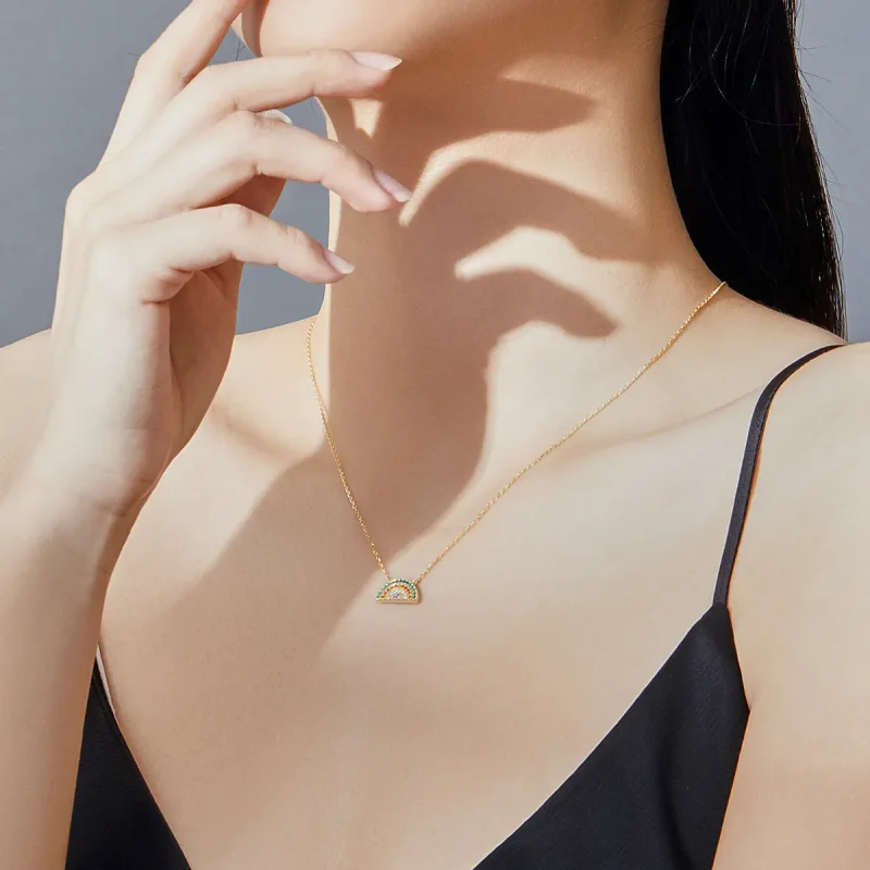 (image for) Silver Rainbow Necklace - PANDORA Style - SCN378 - View 7