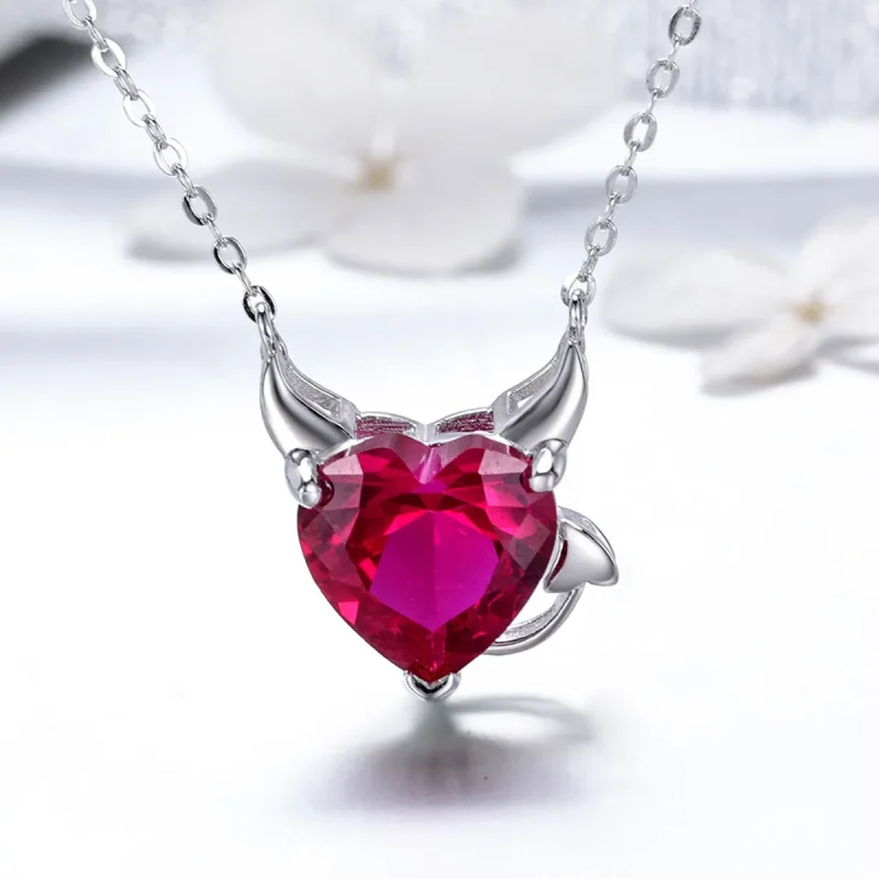 (image for) Silver Red Devil Necklace - PANDORA Style - SCN286 - View 2