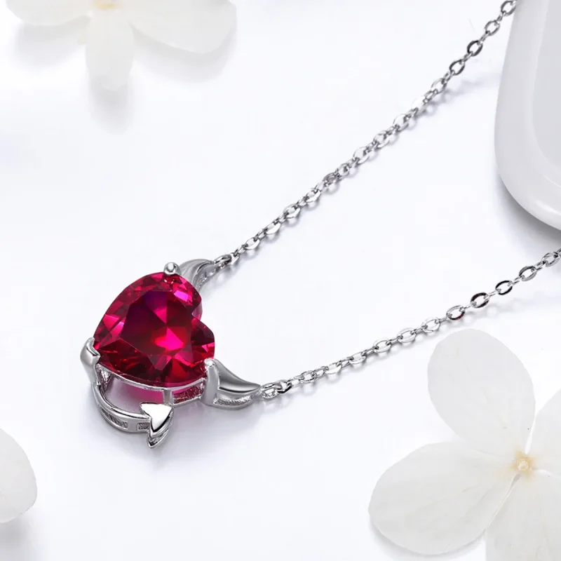 (image for) Silver Red Devil Necklace - PANDORA Style - SCN286 - View 3