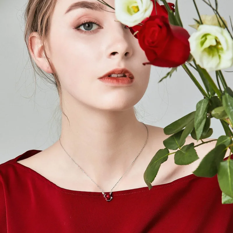 (image for) Silver Red Devil Necklace - PANDORA Style - SCN286 - View 6