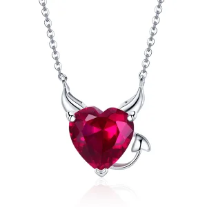 (image for) Silver Red Devil Necklace - PANDORA Style - SCN286