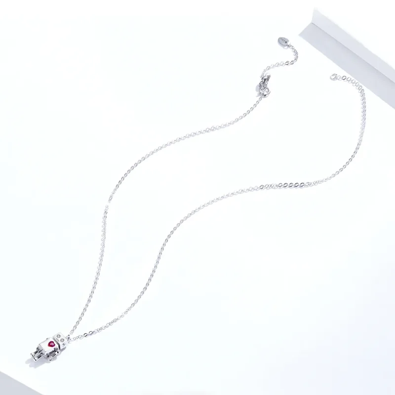 (image for) Silver Robot of Love Necklace - PANDORA Style - SCN388 - View 2