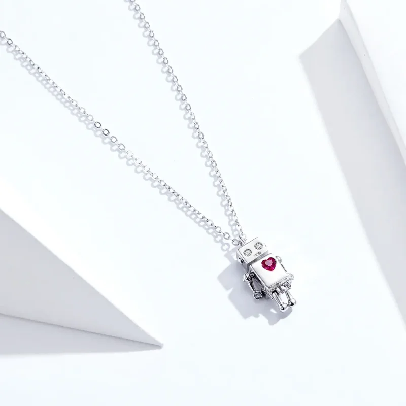 (image for) Silver Robot of Love Necklace - PANDORA Style - SCN388 - View 4