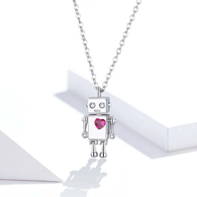 (image for) Silver Robot of Love Necklace - PANDORA Style - SCN388 - View 8
