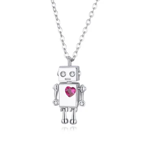 (image for) Silver Robot of Love Necklace - PANDORA Style - SCN388