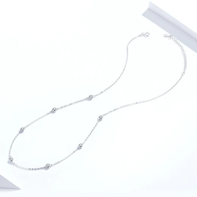 (image for) Silver Romantic Shine Chain Necklace - PANDORA Style - SCN393 - View 2