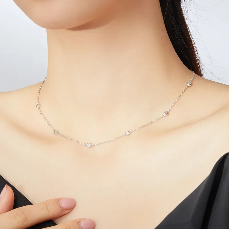 (image for) Silver Romantic Shine Chain Necklace - PANDORA Style - SCN393 - View 7
