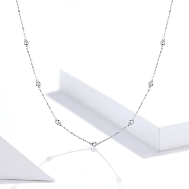 (image for) Silver Romantic Shine Chain Necklace - PANDORA Style - SCN393 - View 8