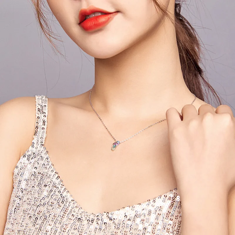(image for) Silver Shiny Flip Flops Necklace - PANDORA Style - SCN408 - View 6