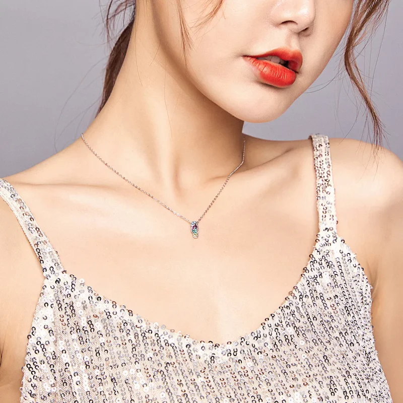 (image for) Silver Shiny Flip Flops Necklace - PANDORA Style - SCN408 - View 7
