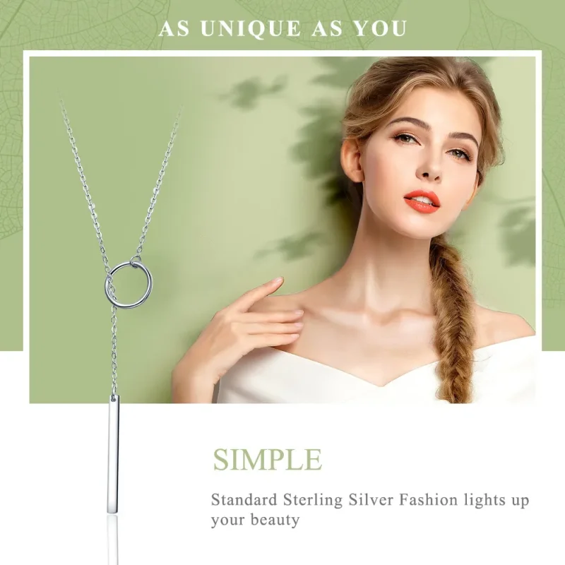 (image for) Silver Simple Necklace - PANDORA Style - SCN304 - View 2