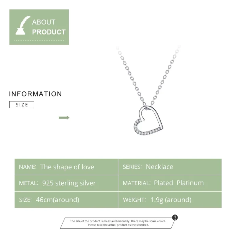 (image for) Silver Sparkle Heart Necklace - PANDORA Style - SCN347 - View 8