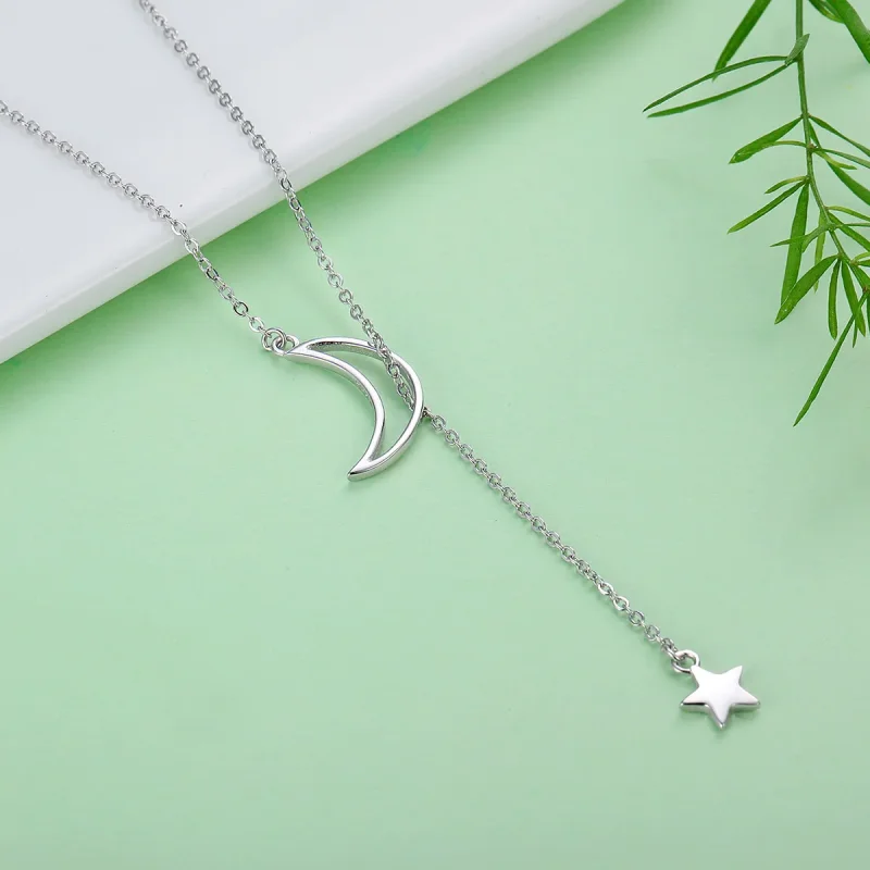 (image for) Silver Star and Moon Fairy Necklace - PANDORA Style - SCN108 - View 6