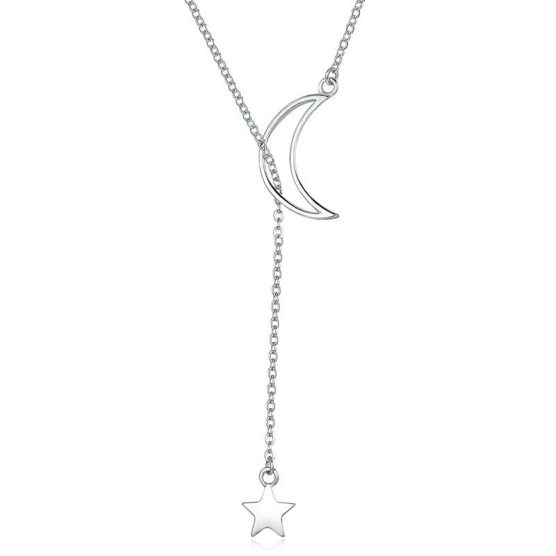 (image for) Silver Star and Moon Fairy Necklace - PANDORA Style - SCN108 - Product Image