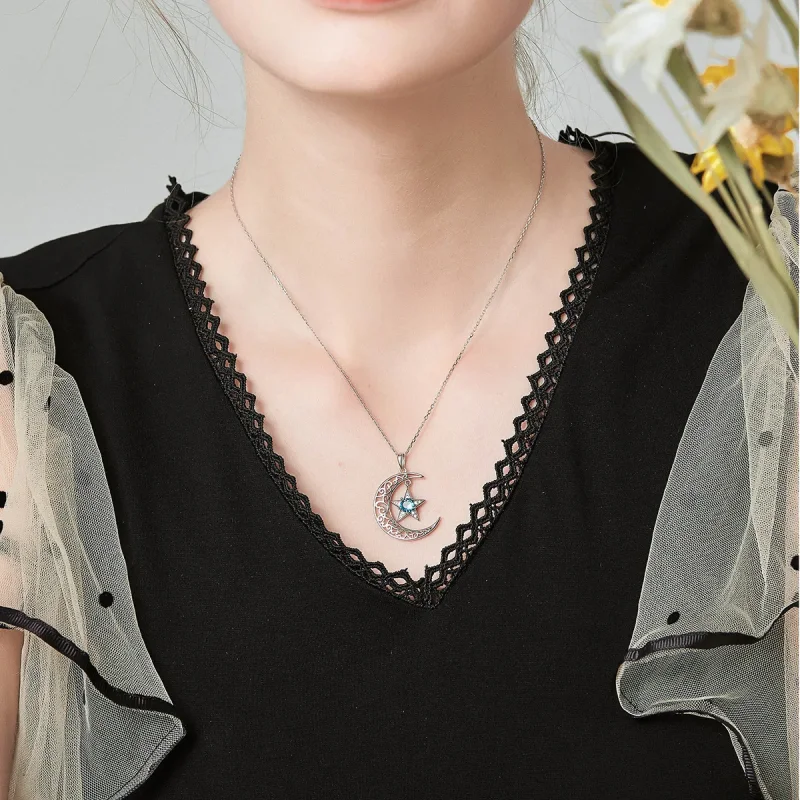 (image for) Silver Starry Sky Necklace - PANDORA Style - SCN278 - View 7