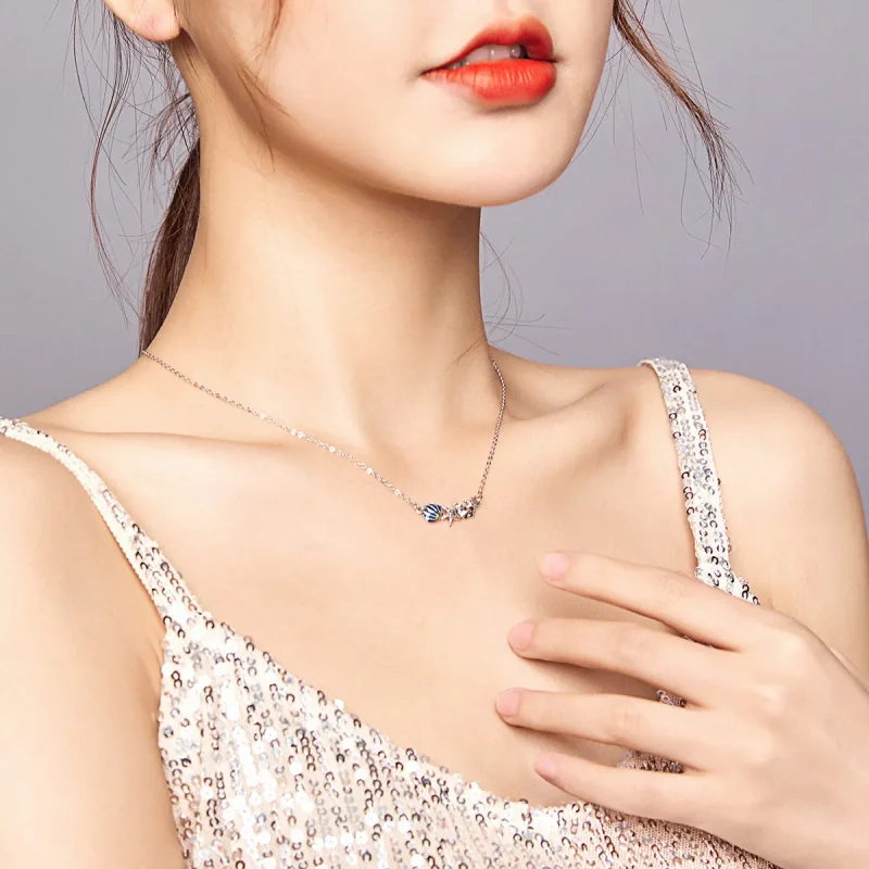 (image for) Silver Summer Ocean Necklace - PANDORA Style - SCN407 - View 7