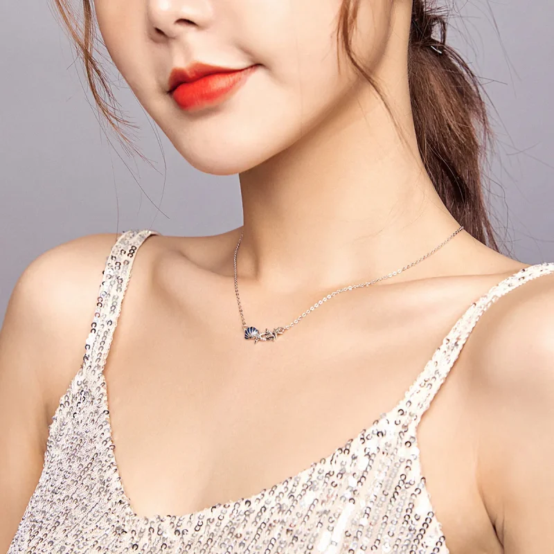 (image for) Silver Summer Ocean Necklace - PANDORA Style - SCN407 - View 8