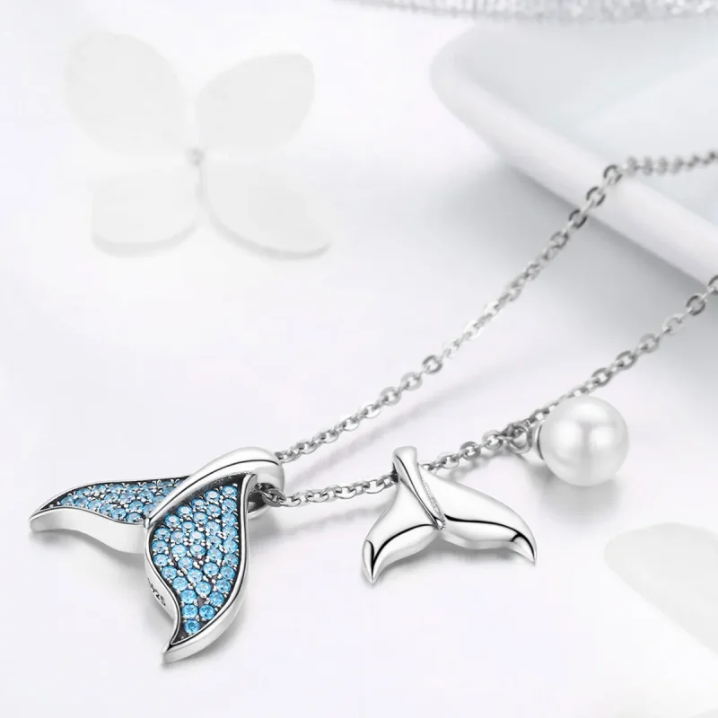 (image for) Silver Tears From Mermaid Necklace - PANDORA Style - SCN309 - View 3