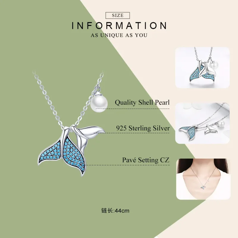 (image for) Silver Tears From Mermaid Necklace - PANDORA Style - SCN309 - View 4