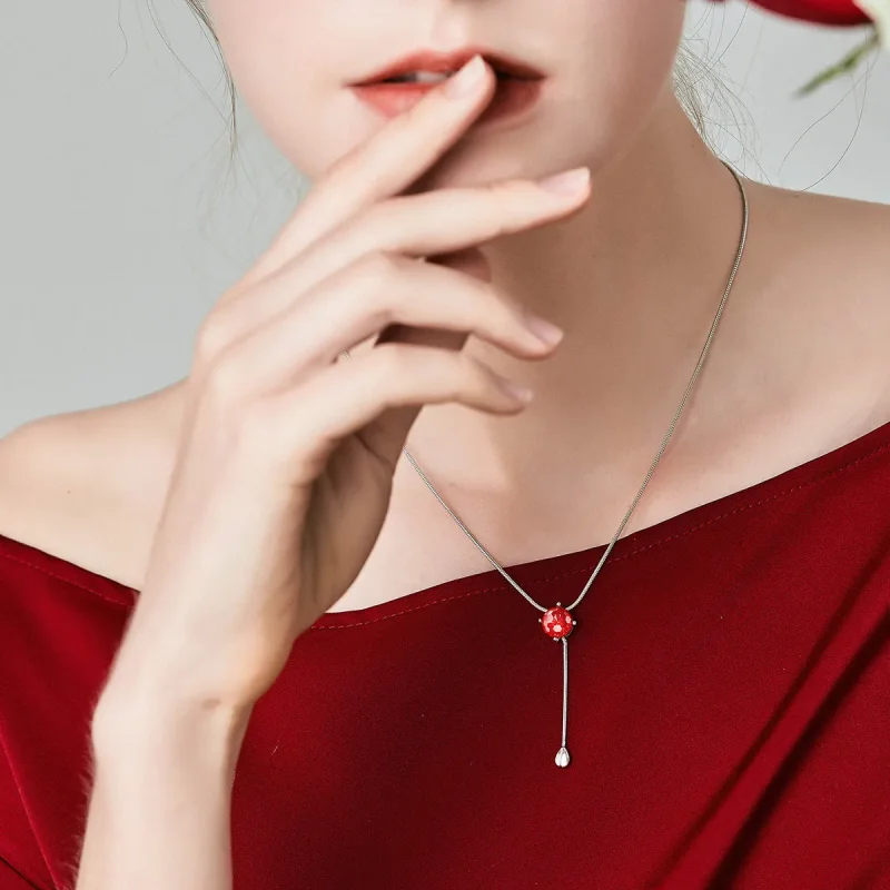 (image for) Silver Tears of Love Necklace - PANDORA Style - SCN182 - View 2