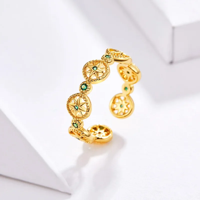 (image for) Gold-Plated Shiny Star Ring - PANDORA Style - SCR518 - View 2