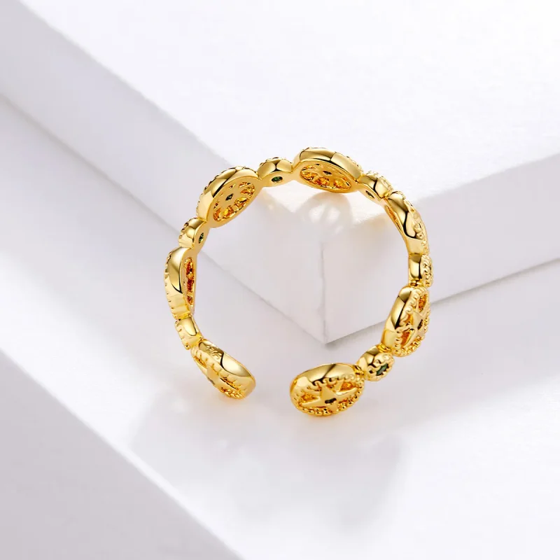 (image for) Gold-Plated Shiny Star Ring - PANDORA Style - SCR518 - View 3