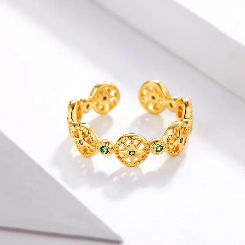 (image for) Gold-Plated Shiny Star Ring - PANDORA Style - SCR518 - View 4