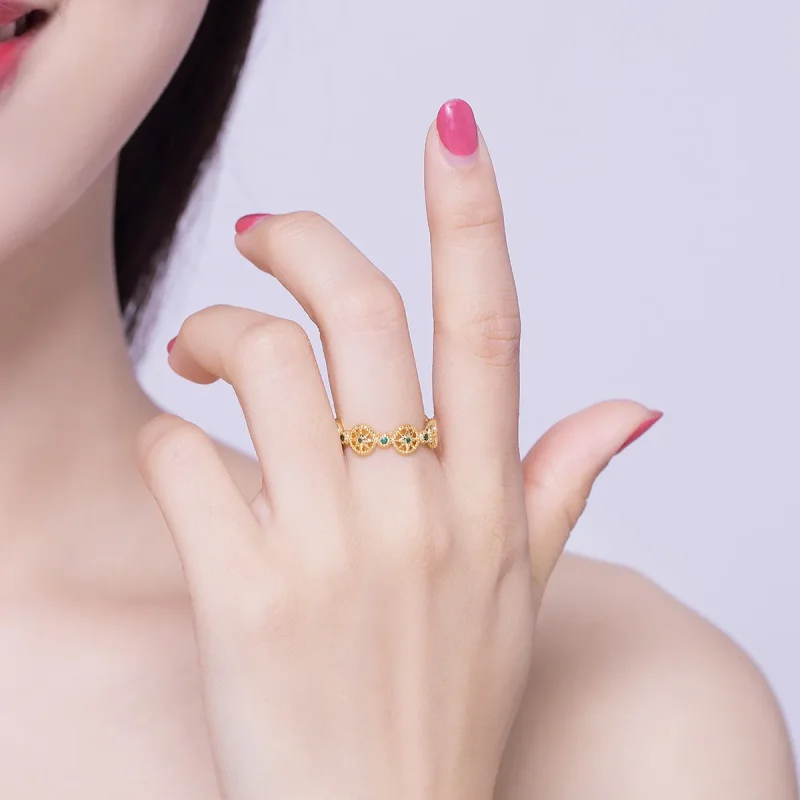 (image for) Gold-Plated Shiny Star Ring - PANDORA Style - SCR518 - View 5