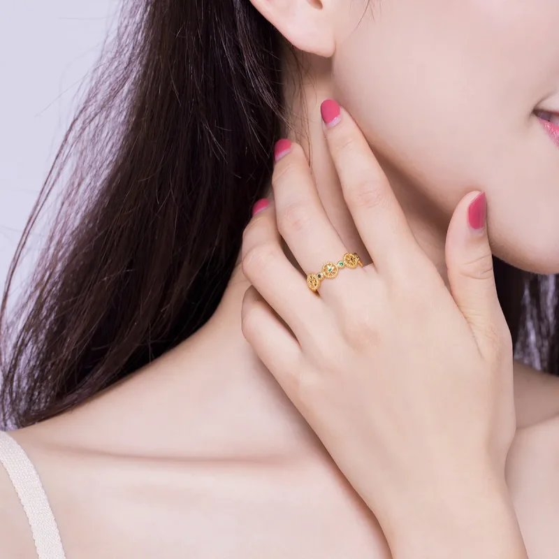 (image for) Gold-Plated Shiny Star Ring - PANDORA Style - SCR518 - View 6