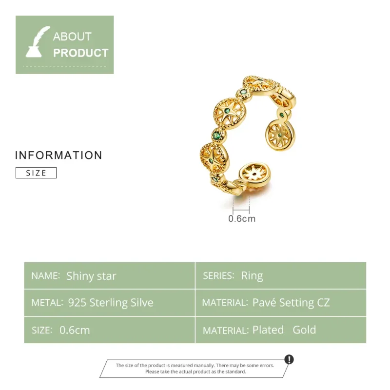 (image for) Gold-Plated Shiny Star Ring - PANDORA Style - SCR518 - View 7